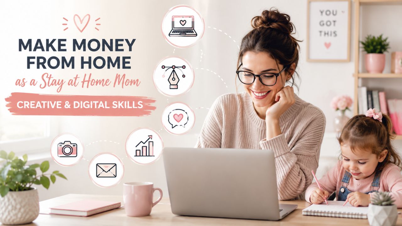 Make Money From Home as a Stay at Home Mom: Creative and Digital Skills