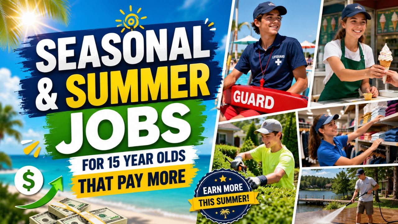 Seasonal and Summer Jobs for 15 Year Olds That Pay More