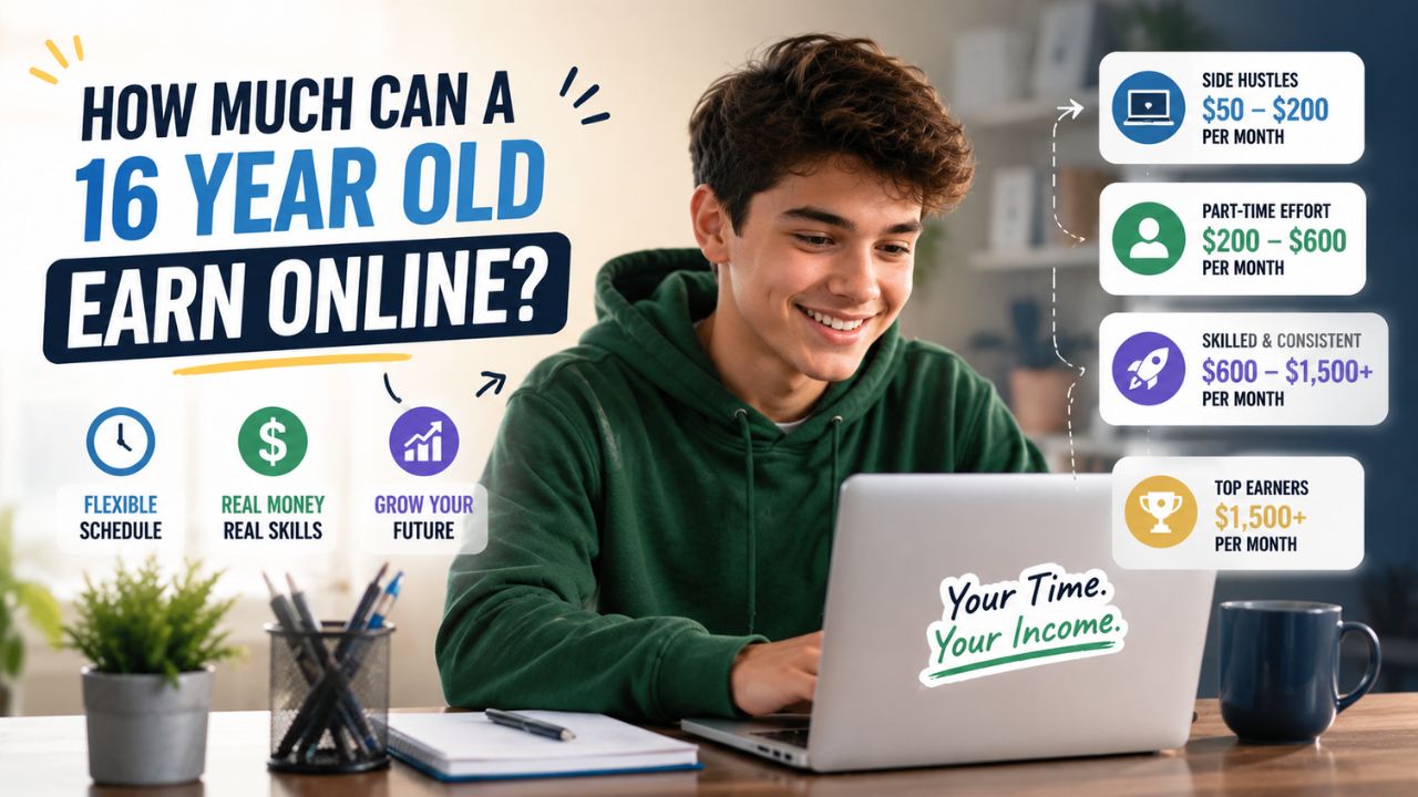 How Much Can a 16 Year Old Realistically Earn Online