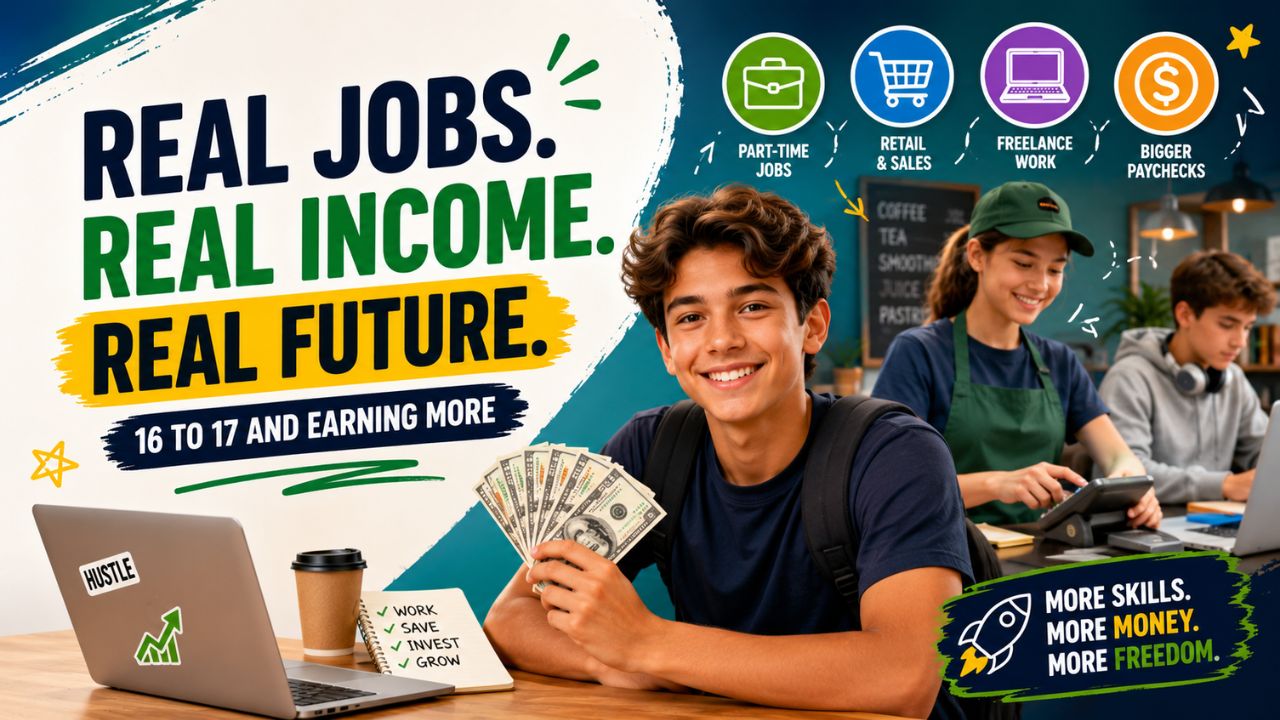 How to Make Money as a Teenager Aged 16 to 17: Real Jobs and Growing Income